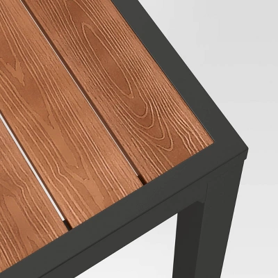 Bryant 6 Person Faux Wood Rectangle Patio Dining Table - Gray/Natural Wood - Threshold™ 5 Bryant 6 Person Faux Wood Rectangle Patio Dining Table - Gray/Natural Wood - Threshold™ - Image 3