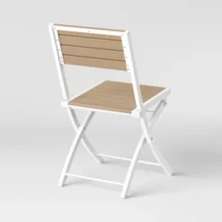 Bryant 4pk Faux Wood Folding Patio Bistro Chairs - White/Light Wood - Threshold™ -Living Room Furniture Store GUEST ff0c02ae c0b7 4249 800c e541509c2011